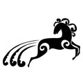 Running horse black icon silhouette. Vector illustration Royalty Free Stock Photo