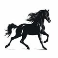 Graphic Black Horse Silhouette On Clean White Background Royalty Free Stock Photo