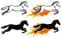 Running horse in flame