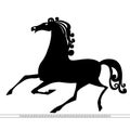 Running horse icon black silhouette abstract isolated on a white Royalty Free Stock Photo