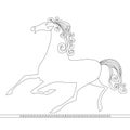 Running horse icon silhouette abstract isolated on a white backgrounds, vector illustration Royalty Free Stock Photo