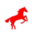 Running horse red silhouette Royalty Free Stock Photo