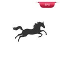 Running horse silhouette, icon, vector illustration Royalty Free Stock Photo