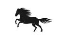 Running horse silhouette side view. isolated vector image of animal Royalty Free Stock Photo