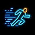 Running Human neon glow icon illustration