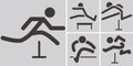 Running hurdles icons