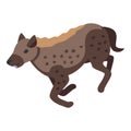 Running hyena icon isometric vector. Wild animal Royalty Free Stock Photo