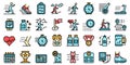 Running icons set vector flat Royalty Free Stock Photo