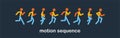 Running and jogging people. Sport run people silhouette, illustration run and jogging people. runing motion Royalty Free Stock Photo