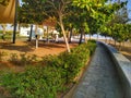 Walking lane in Seeb beach park, Muscat, Oman