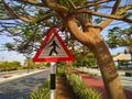 Walking sign at Seeb beach park, Muscat, Oman