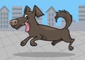 Running little dog cartoon illustration Royalty Free Stock Photo