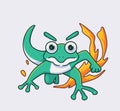 running lizard. Isolated animal illustration. Flat Style Sticker Icon Premium vector