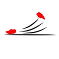 Running Logo Symbol With Speeding Red Shoes Vector Illustration. Perfect For Race, Event, Marketing Royalty Free Stock Photo