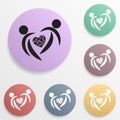 Running lover man badge color set icon. Simple glyph, flat vector of valentine\'s day- wedding icons for ui and ux, website or