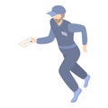 Running mailman icon, isometric style Royalty Free Stock Photo