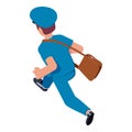 Running mailman icon, isometric style Royalty Free Stock Photo