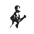 Running man, abstract isolated vector silhouette. Run logo Royalty Free Stock Photo