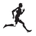 Running man abstract vector silhouette Royalty Free Stock Photo