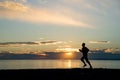 A running man on the beach Royalty Free Stock Photo