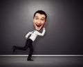 Running man with big head Royalty Free Stock Photo