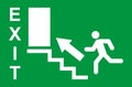 Running man and exit door sign. Vector icon, safety symbol. Escape help evacuation