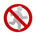 Running man forbidden sign 3d