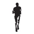 Running man, front view, isolated vector silhouette. Run. Ink dr Royalty Free Stock Photo