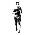 Running man, grungy vector silhouette