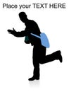 Running man hanging bag Royalty Free Stock Photo