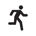 Running man icon, black isolated on white background,  illustration. Royalty Free Stock Photo