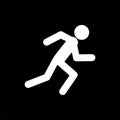 Running man icon isolated on black background Royalty Free Stock Photo