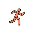 Running, man, limbs, points color gradient vector icon