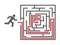 Running man with maze Royalty Free Stock Photo