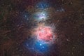 Running Man Nebula M43 and Orion Nebula M42 Royalty Free Stock Photo