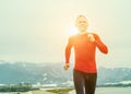 Running man portrait in cold spring day Royalty Free Stock Photo