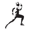 Running man profile, abstract vector silhouette Royalty Free Stock Photo