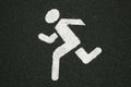 The running man the road sign. Running track. New track. Road marking Royalty Free Stock Photo