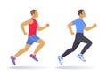 The running man set. Flat vector illustration.