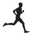 Running man side view vector silhouette Royalty Free Stock Photo