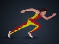 Running Man for Sports concept. Royalty Free Stock Photo