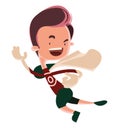 Running man superhero comic illustration cartoon character