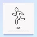 Running man thin line icon. Marathon runner. Modern vector illustration