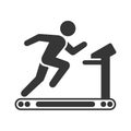 Running Man on Treadmill Icon on White Background. Vector Royalty Free Stock Photo