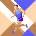 Running man. Vector illustration of geometrical style.