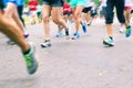 Running Marathon - Close up of legs running