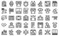 Running marathon icons set outline vector. Run people Royalty Free Stock Photo