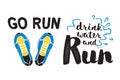 Running marathon logo jogging emblems label and fitness training athlete symbol sprint motivation badge success work