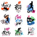 Running, marathon, triathlon logo and illustrations.