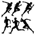 Running men. Sport. Vector illustration. Marathon runners